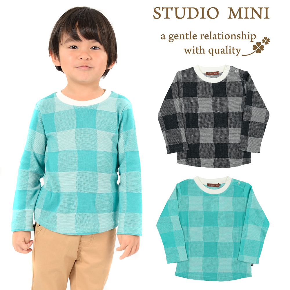 G10803Studio mini (スタジオミニ) 日本製チェックジャガードTシャツ