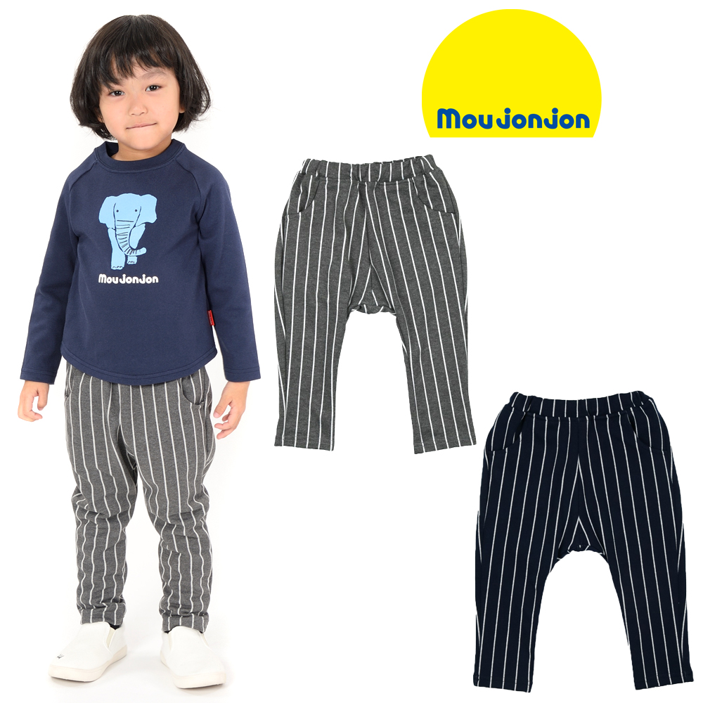 M11035moujonjon (ムージョンジョン) ストライプ柄サルエルパンツ