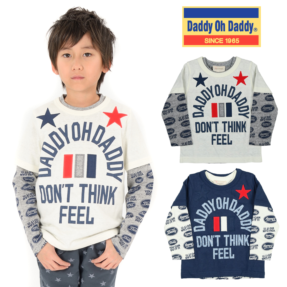 V10810Daddy Oh Daddy (ダディオダディ) 日本製ロゴ半袖&長袖Tシャツセット