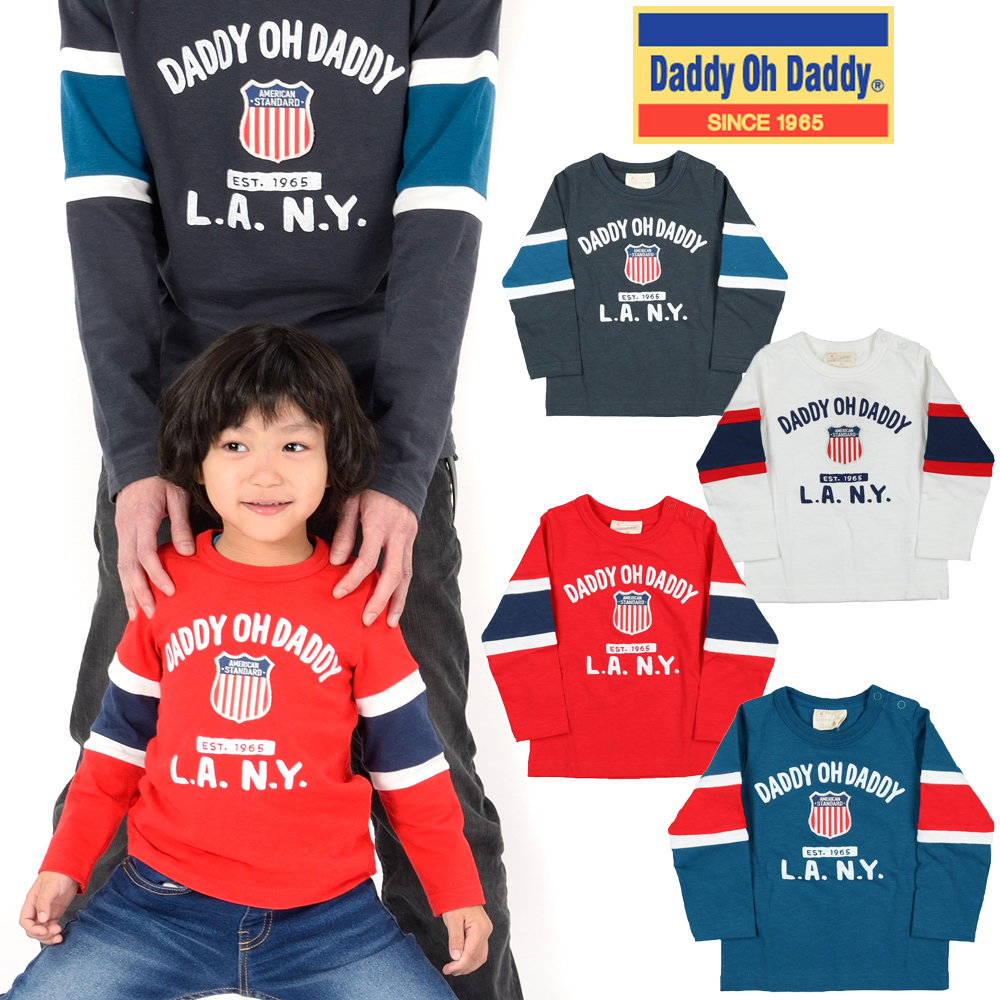 V10820Daddy Oh Daddy (ダディオダディ) 日本製ワッペン付ロゴプリントTシャツ