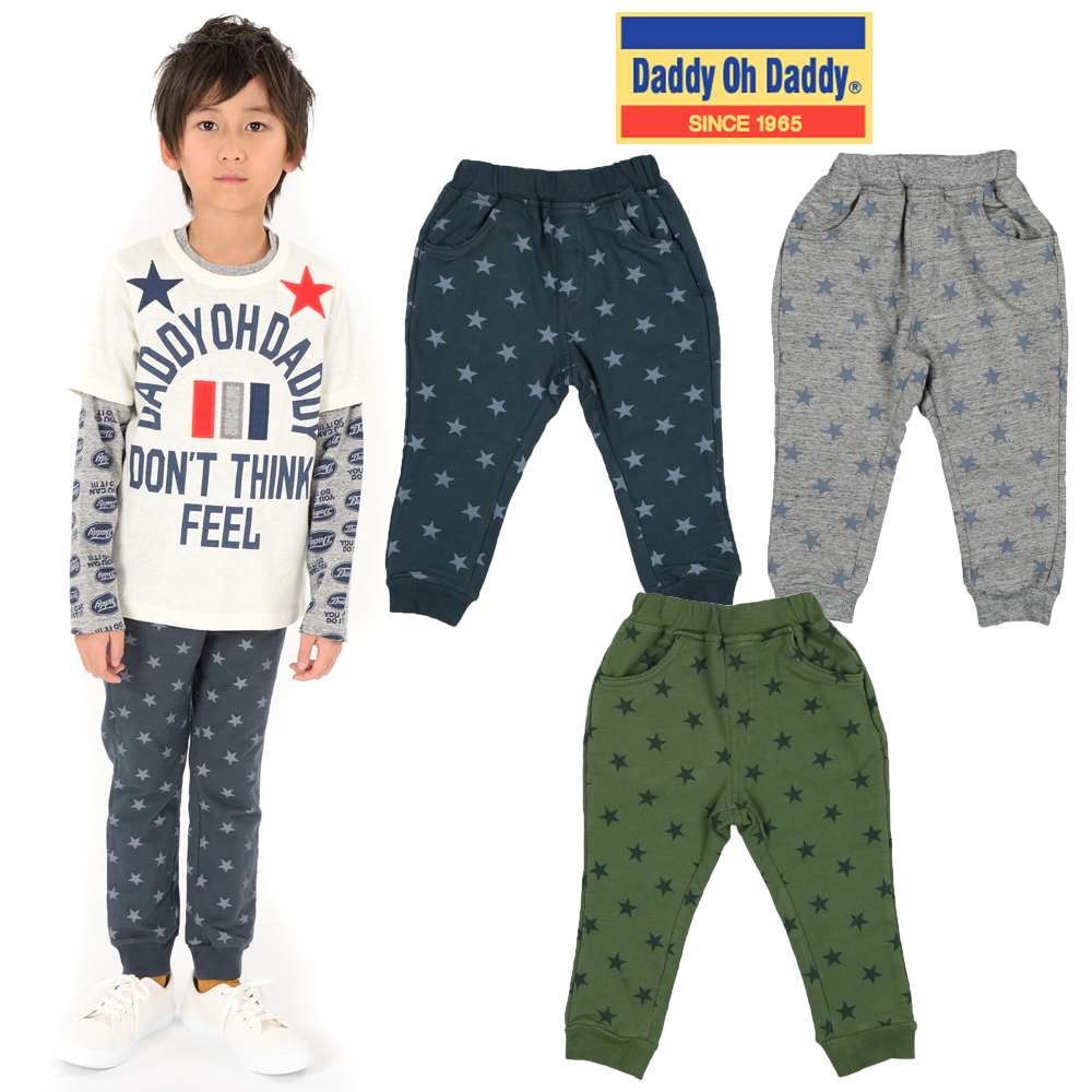V11032Daddy Oh Daddy (ダディオダディ) ストレッチミニ裏毛星柄裾リブパンツ