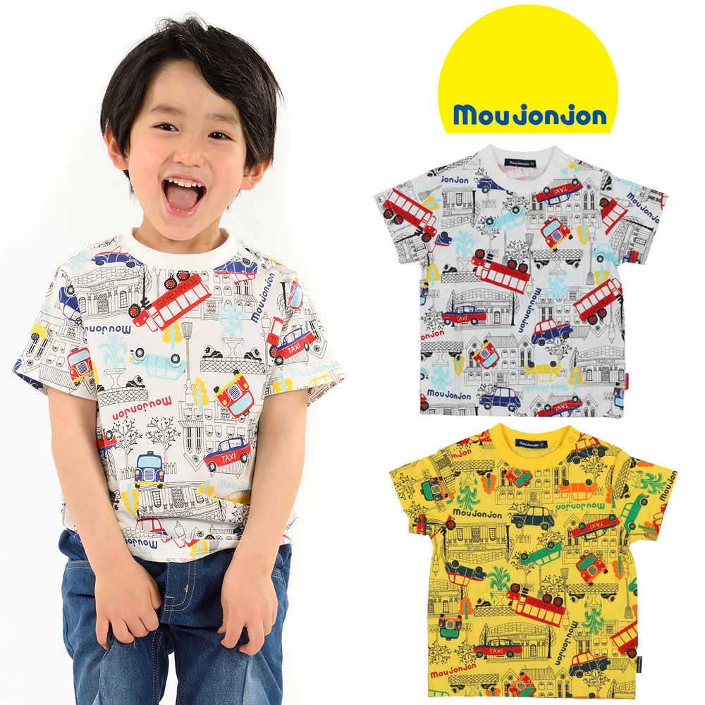 M30804moujonjon (ムージョンジョン) 日本製くるま手描き総柄Tシャツ