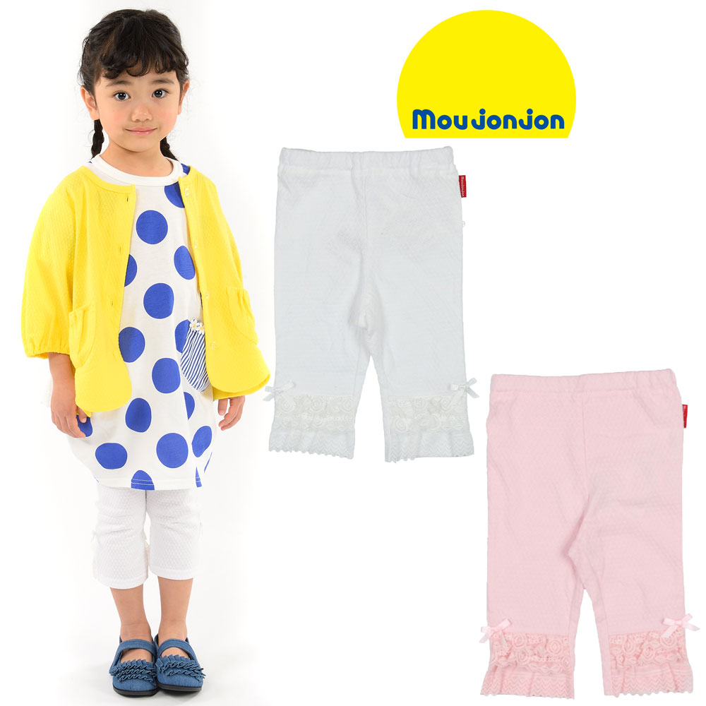M31162moujonjon (ムージョンジョン) パターンメッシュレース付レギンス
